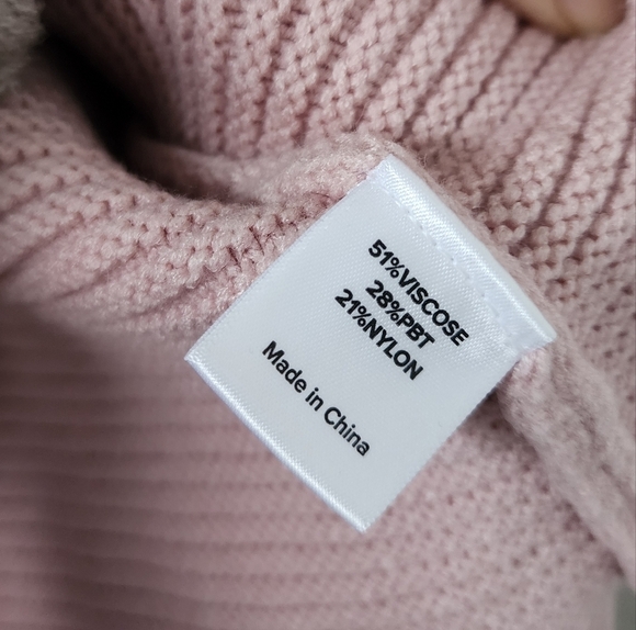 Evereve Foster Turtleneck Ribbed Knit Sweater Dustypink Cozy Boho Neutral XS - Picture 11 of 12
